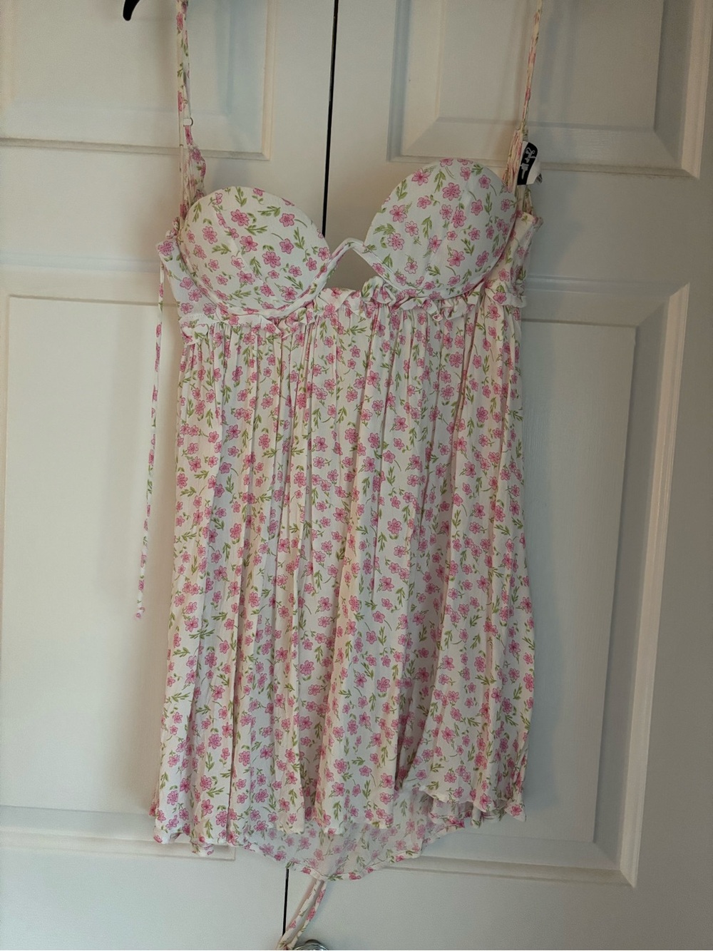 Floral Pink & White Mini Dress